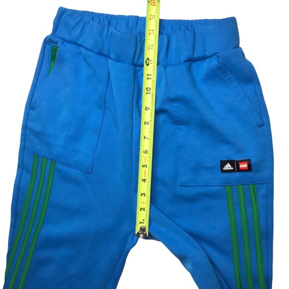 ADIDAS x Classic LEGO Sweatpants.  Blue with Green Vertical Stripes Sz US Boys L - Picture 6 of 13